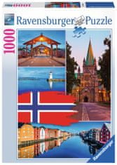 Ravensburger Puzzle Trondheim kollázs, Norvégia 1000 darab