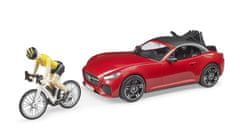 BRUDER Dodge sportkocsi kerékpáros figurával és kerékpárral