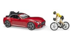BRUDER Dodge sportkocsi kerékpáros figurával és kerékpárral