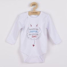 NEW BABY Új baba nyomtatott bodysuit Úgy nézek ki, mint egy angyal, de csintalan vagyok, mint egy ördög - 50