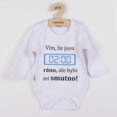 NEW BABY Új baba nyomtatott bodysuit 02:00 am - 80 (9-12m)