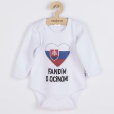 NEW BABY Nyomtatott bodysuit Szurkolok az apukámmal fehér - ajándékcsomag - 86 (12-18m)