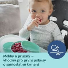 Canpol babies osztott szilikon tányér tapadókoronggal Teddy mackó türkizkék