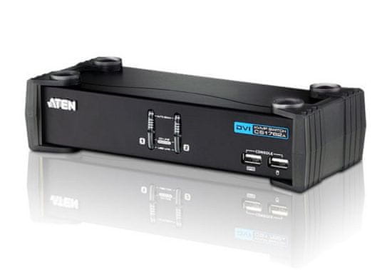 Aten 2 portos KVM DVI/Audio USB kapcsoló CS-1762A USB HUB