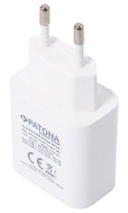 PATONA hálózati adapter táblagéphez/ okostelefonhoz/ 5V/3.0A/ 18W/ USB/USB-C csatlakozó/ fehér/ Tápellátás