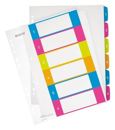 LEITZ WOW indexek - PC-címkézett, A4+ MAXI 1-6