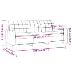 Greatstore 3 személyes krémszínű szövet kanapé 180 cm