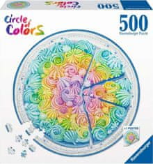 Ravensburger Kerek puzzle Színkör: szivárványtorta 500 db