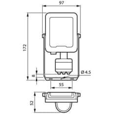 PHILIPS Reflektor LED 20W 2400lm 4000K IP65 fekete MOZGÁSÉRZÉKELŐVEL ÉS ALKONYATÉRZÉKELŐVEL