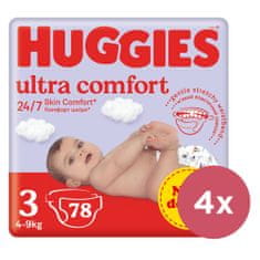 Huggies 4x Ultra Comfort eldobható pelenkák Mega 3 (4-9 kg) 78 db