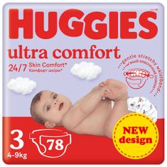 Huggies 4x Ultra Comfort eldobható pelenkák Mega 3 (4-9 kg) 78 db