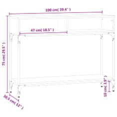 Vidaxl szürke sonoma színű szerelt fa konzolasztal 100 x 30,5 x 75 cm 833391