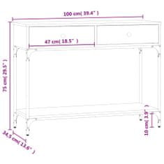 Vidaxl barna tölgyszínű szerelt fa tálalóasztal 100 x 34,5 x 75 cm 833397