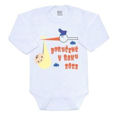 NEW BABY Új baba nyomtatott bodysuit 2023-ban - ajándékcsomagolás - 80 (9-12m)