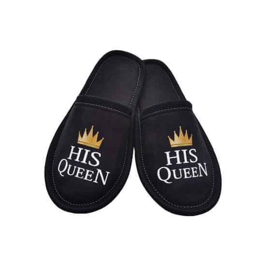 Copa cop Textil benti papucs "His Queen" felirattal 39-40