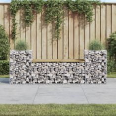 Greatstore tömör impregnált fenyőfa gabion kerti pad 183x41x60,5 cm