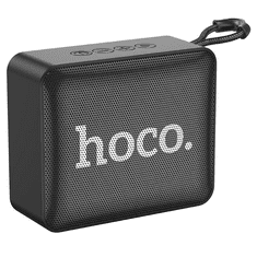 Hoco Bluetooth hordozható hangszóró, 5W, v5.2, TWS, Beépített FM rádió, TF kártyaolvasó, USB aljzat, 3.5mm, felakasztható, BS51 Gold Brick, fekete (RS133914)