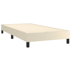 krémszínű műbőr rugós ágy matraccal 90 x 200 cm