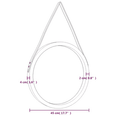 Vidaxl fehér fali tükör pánttal Ø 45 cm (351536)