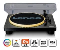 LENCO Lenco LED lemezjátszó beépített hangszórókkal LS-50LEDBK Fekete