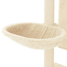 Greatstore krémszínű macskabútor szizál kaparófákkal 130,5 cm