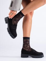 Amiatex Női mokaszin 103495 + Nőin zokni Gatta Calzino Strech, fekete, 36