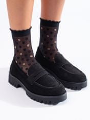 Amiatex Női mokaszin 103495 + Nőin zokni Gatta Calzino Strech, fekete, 37