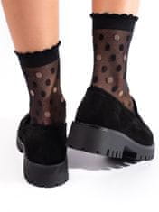 Amiatex Női mokaszin 103495 + Nőin zokni Gatta Calzino Strech, fekete, 36