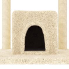 Vidaxl krémszínű macskabútor szizál kaparófákkal 154 cm 172055