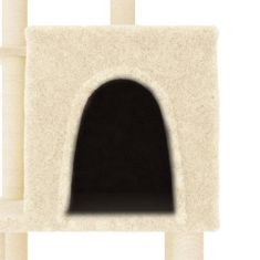 Vidaxl krémszínű macskabútor szizál kaparófákkal 97 cm 172064