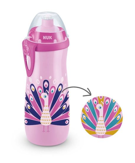 Nuk FC palack sportcsecsemő Páva 450 ml - kislány