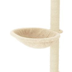 Greatstore krémszínű macskabútor szizál kaparófákkal 95 cm