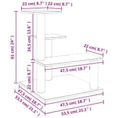 Vidaxl világosszürke macskabútor szizál kaparófákkal 61 cm 172086