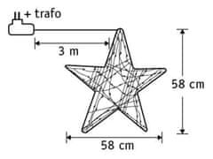 LAALU.cz LED STAR lámpa 58 cm