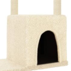 Greatstore krémszínű macskabútor szizál kaparófákkal 97,5 cm