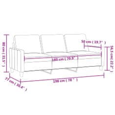 Vidaxl 3 személyes barna szövetkanapé 180 cm 359174