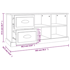 Vidaxl fekete szerelt fa TV-szekrény 102 x 35,5 x 47,5 cm (816177)