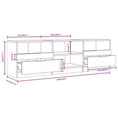 Vidaxl fekete szerelt fa TV-szekrény 150 x 33,5 x 45 cm (811458)