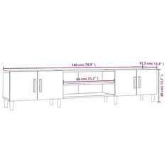 Vidaxl fekete szerelt fa TV-szekrény 180 x 31,5 x 40 cm (816257)