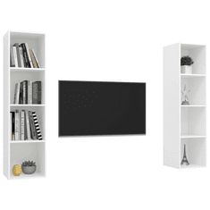 Vidaxl 2 db fehér forgácslap falra szerelhető TV-szekrény (3079862)