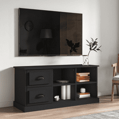 Vidaxl fekete szerelt fa TV-szekrény 102 x 35,5 x 47,5 cm (816177)
