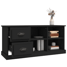 Vidaxl fekete szerelt fa TV-szekrény 102 x 35,5 x 47,5 cm (816177)