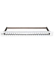 19"-os patch panel max. 24 kulcskőhöz, nem szerelt, 1U, RAL 7035