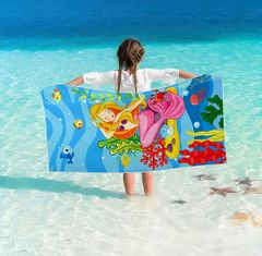 EXCELLENT Strandtörülköző színes 70x140cm - Sellő korallokkal