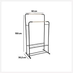 Northix Fém ruhatartó - fekete - 80 x 50 x 150 cm 