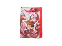 Ajándéktáska 100x150 mm-es díszek karácsonyi díszek mix, arany, piros, lila, piros, lila