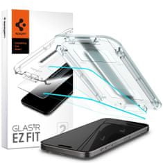 Spigen EDZETT ÜVEG SPIGEN GLAS.TR "EZ FIT" 2 CSOMAGOS IPHONE 15 PRO CLEAR