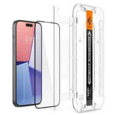 Spigen EDZETT ÜVEG SPIGEN GLAS.TR "EZ FIT" FC IPHONE 15 BLACK