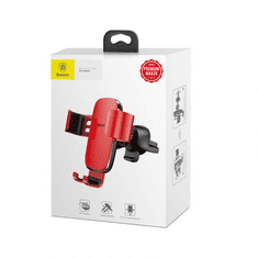 BASEUS Car Mount Metal Age Gravity Phone holder (Air outlet Version) Red (SUYL-D09) (SUYL-D09)