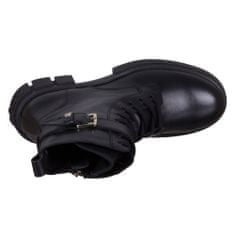 Tommy Hilfiger Cipők tengerészkék 40 EU Cool Feminine Bikerboot Black Leather